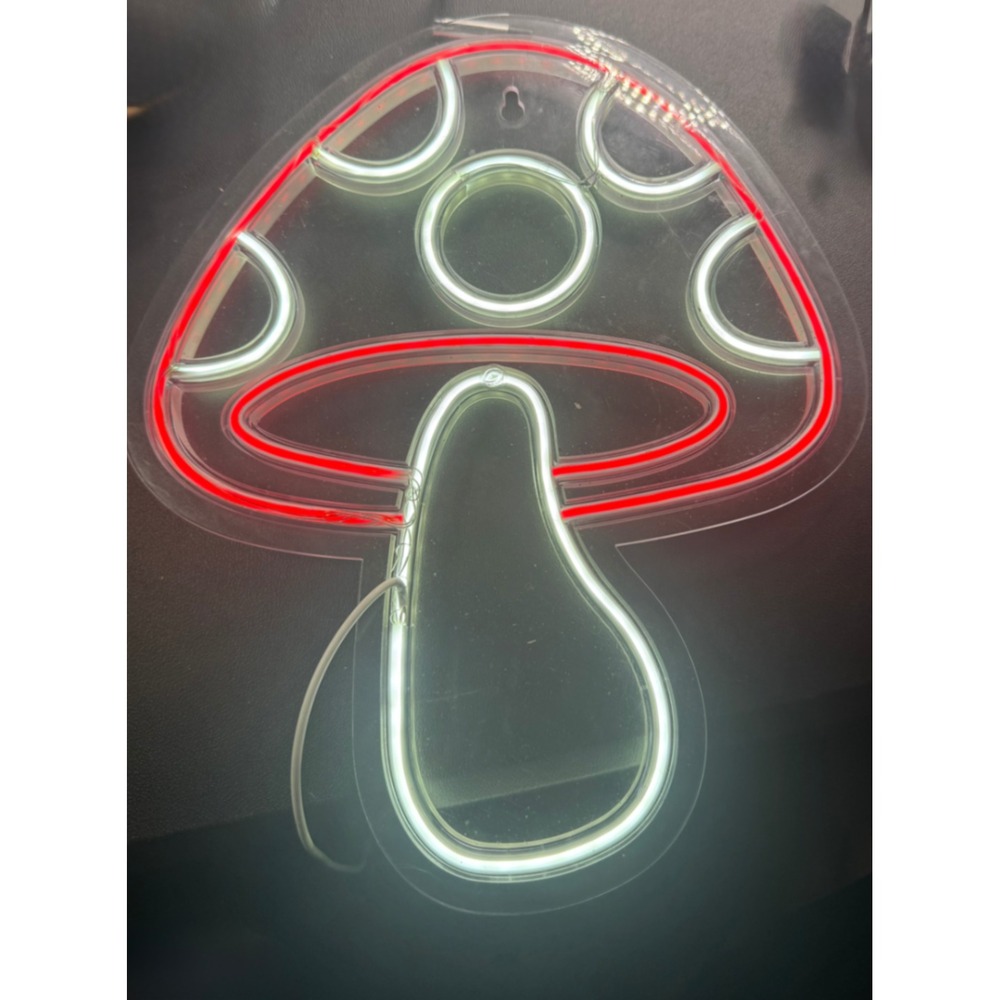 Mushroom LED Neon Sign Red White USB Powered Wall Decor Light Toadstool